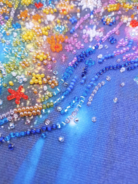 Bead Embroidery Kit Dreamer 20x20 cm with Preciosa Ornela Glass Beads, 15 Colors, Abris Art