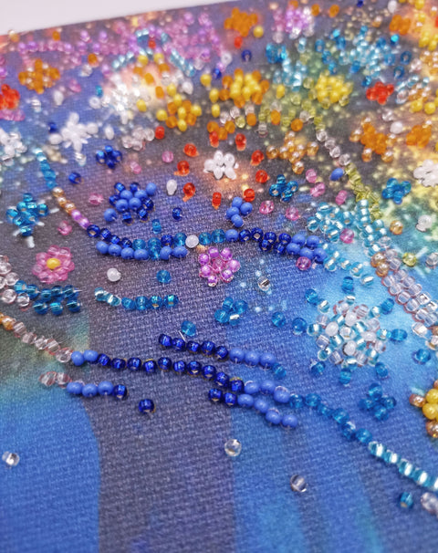 Bead Embroidery Kit Dreamer 20x20 cm with Preciosa Ornela Glass Beads, 15 Colors, Abris Art