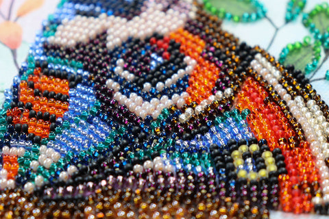 Bead Embroidery Kit Color Harmony, Animal Scene, Abris Art, 20x20 cm, 16 Colors, 2961 Beads