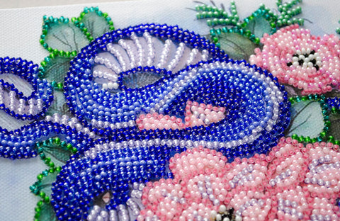 Bead Embroidery Kit with Nature Design, Abris Art, 12 Bead Colors, 4003 Beads, 20x20 cm, Wall Decor Project