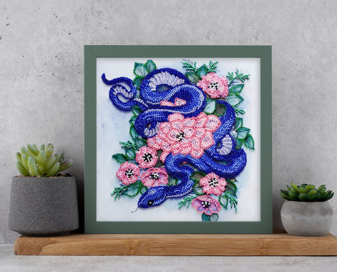 Bead Embroidery Kit with Nature Design, Abris Art, 12 Bead Colors, 4003 Beads, 20x20 cm, Wall Decor Project