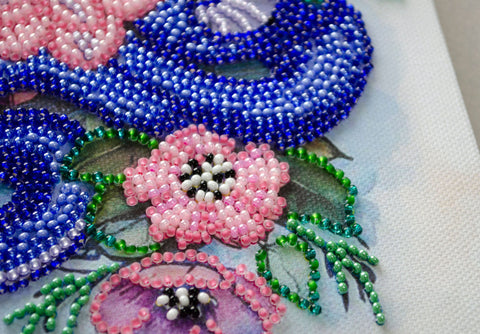 Bead Embroidery Kit with Nature Design, Abris Art, 12 Bead Colors, 4003 Beads, 20x20 cm, Wall Decor Project