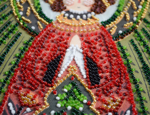 Bead Embroidery Kit Christmas Miracle Guardian 20x20 cm, Abris Art, 12 Colors, 2425 Beads, Intermediate Craft Project