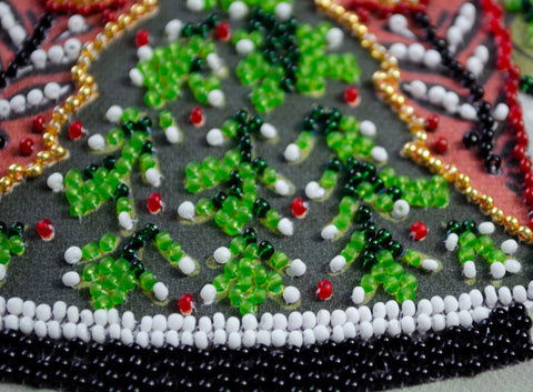 Bead Embroidery Kit Christmas Miracle Guardian 20x20 cm, Abris Art, 12 Colors, 2425 Beads, Intermediate Craft Project
