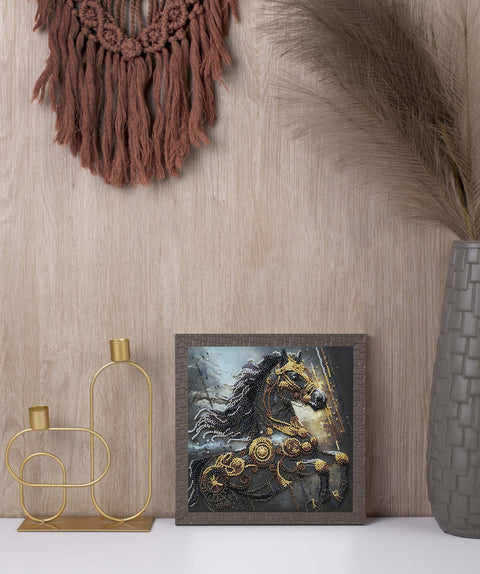 Bead Embroidery Kit Dark Thunder Animal Design, 20x20 cm, Abris Art, 11 Colors, 3306 Beads