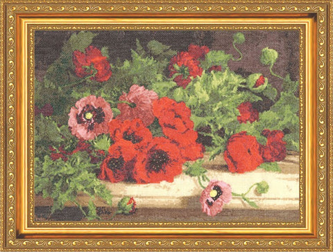 GN006 Poppies on the table Cross Stitch Kit from Golden Fleece