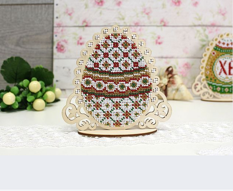 Cross Stitch Embroidery Kit with White Easter Egg Motif, MP Studia, Minimalist Easter Home Decor, Beginner-Friendly Craft