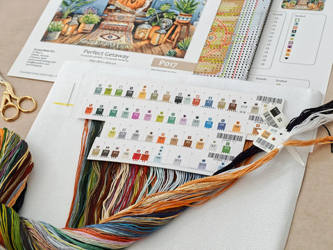 Cross Stitch Kit “Home Is Where We Park” 28.57 cm, AVA Stitch, Zweigart Aida 16 ct, Nature & Animal Design