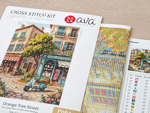 City Cross Stitch Kit, Signature Design, Zweigart Aida 16 ct, 65 Colors, 23.5 x 32.23 cm, AVA Stitch