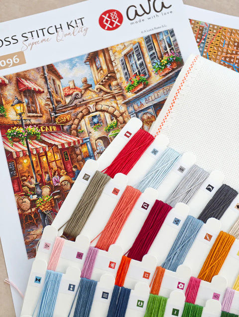 La Belle Epoque City Cross Stitch Kit, Aida 16 Count, 49 Colors, 28.57 cm Square, AVA Stitch