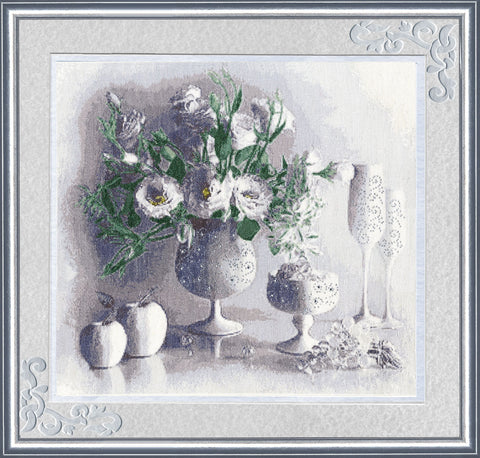 SZH012 White still life Cross Stitch Kit from Golden Fleece