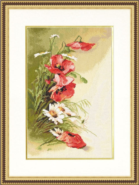 BR013 Poppies field Cross Stitch Kit from Golden Fleece