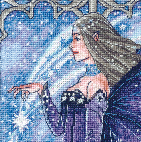 Winter Fairy Cross Stitch Kit, Dimensions Embroidery Set, Multicolor Seasonal Wall Decor, 25.4 × 43.18 cm