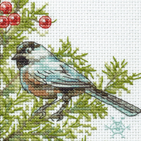 Christmas Tree Cross Stitch Kit with Aida Fabric, Cotton Threads, Needle, Pattern and Instructions by Dimensions, Beginner Friendly Décor Set