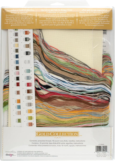 Cross Stitch Kit Blissful Moments, Dimensions Gold Collection, 18 Count Ivory Aida, 41 x 28 cm Finished Size