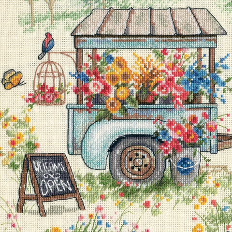 Cross Stitch Kit Blissful Moments, Dimensions Gold Collection, 18 Count Ivory Aida, 41 x 28 cm Finished Size