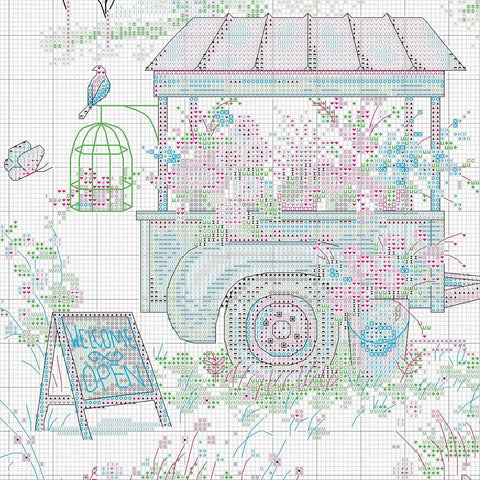Cross Stitch Kit Blissful Moments, Dimensions Gold Collection, 18 Count Ivory Aida, 41 x 28 cm Finished Size