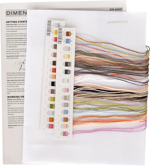 Cross Stitch Kit Forks and Feathers, Dimensions Embroidery Kit, Aida Fabric, Multicolor Design, Pattern and Instructions