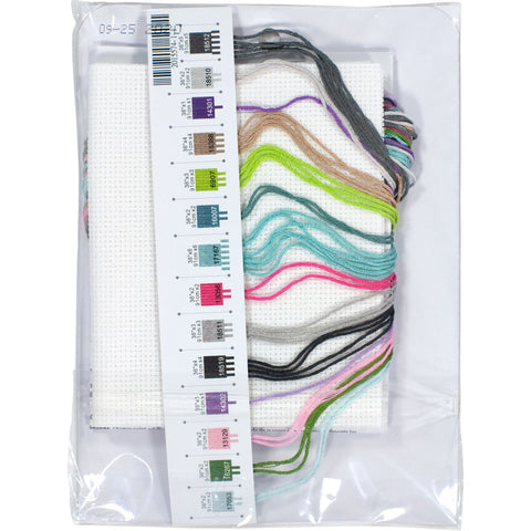 Flower Truck Cross Stitch Kit, Dimensions 14 Count White Aida, 7 x 5 Inch Pattern for Beginners and Advanced Stitchers