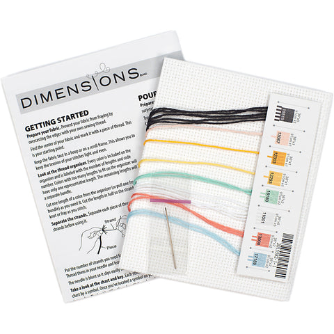 Cross Stitch Kit Be Something Magical, Dimensions, 14 Count White Aida, 5 x 7 in, Personalizable Alphabet, Pre-Sorted Thread
