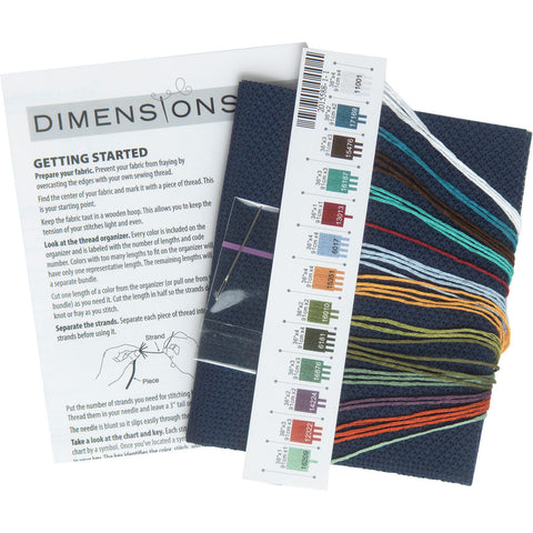 Dimensions Cross Stitch Kit, Camping Adventure Theme, Beginner-Friendly Embroidery Pattern for Framing and Home Decor