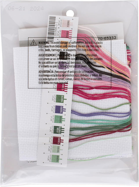 Dimensions Teacup House Cross Stitch Kit with Canvas, Cotton Threads, Needle, Chart and Instructions for Home Decor