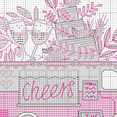 Wedding Cross Stitch Embroidery Kit, Dimensions Wedding Design with Fabric, Threads, Needle, Pattern and Instructions for Personalization