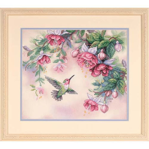 Kryželiu siuvinėjimo rinkinys Kolibris ir fuksijos