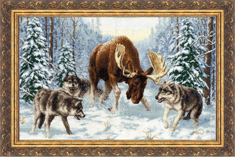 DZH013 Meeting in the Forest Cross Stitch Kit from Golden Fleece