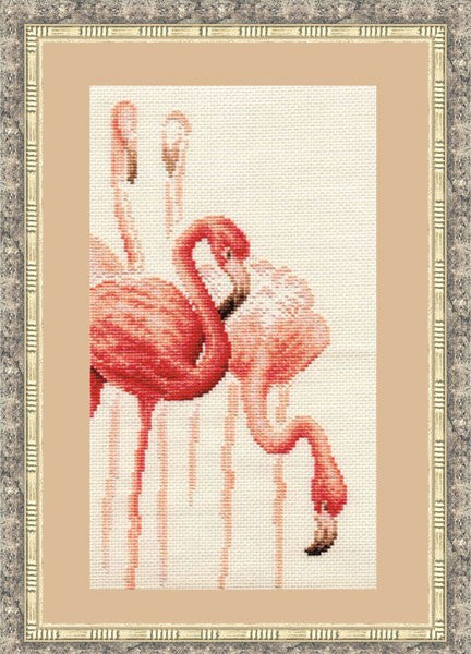 Siuvinėjimo rinkinys „Flamingas Nr.1“ F-002 (16,5 x 30,6 cm)