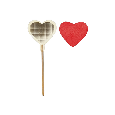 Cross Stitch Heart Topper Kit with Teddy Bears, Kind Fox by Wizardi, Cotton Mouline Thread, 5.5 x 15 cm
