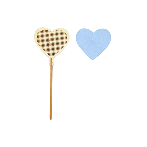Cross Stitch Kit Heart Cake Topper with Wooden Base, Cotton Embroidery Thread, Felt, 5.5 × 15 cm, Kind Fox by Wizardi