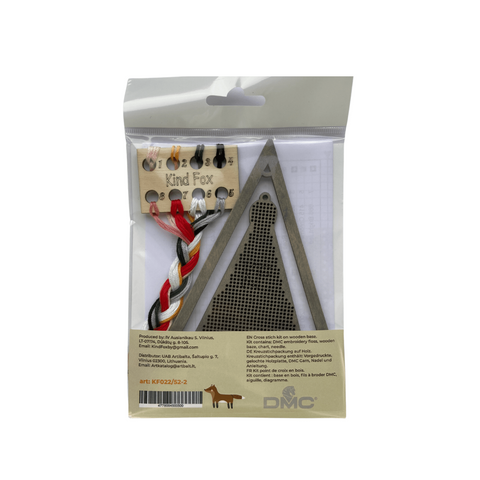 Christmas Tree Cross Stitch Kit with Santa, Cotton Floss, Wooden Base, Felt, 8 Colors, 11.5 x 15 cm, Kind Fox by Wizardi