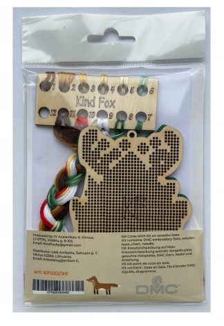 Christmas Embroidery Kit, Cozy Winter House Ornament, 11 Colors, 8 × 9.5 cm, Kind Fox by Wizardi
