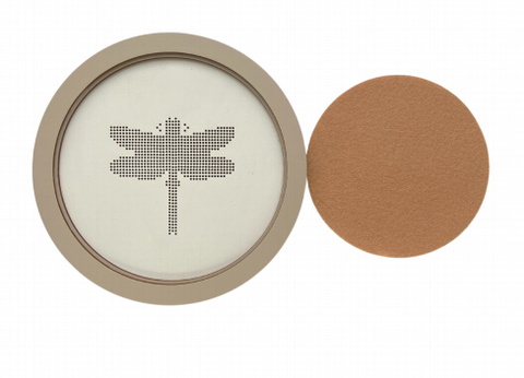 Dragonfly Cross Stitch Embroidery Kit, Kind Fox by Wizardi, 17.5 cm Round Wall Decor, 8-Color Cotton Thread Set