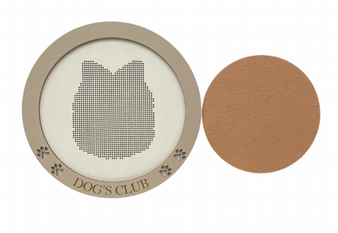 Dog Cross Stitch Kit with Wooden Base and Frame, Kind Fox, 10-Color Embroidery Set, 17.5 cm