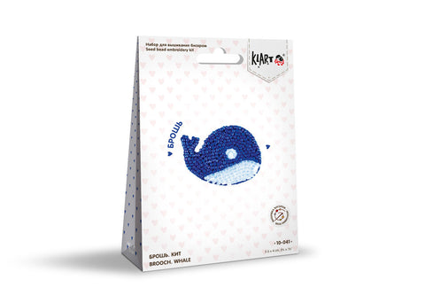 Cross Stitch Whale Brooch Kit, DIY Embroidery Pattern, PANNA or KLART, 5.5 × 4 cm Finished Size, Beginner-Friendly Craft Project