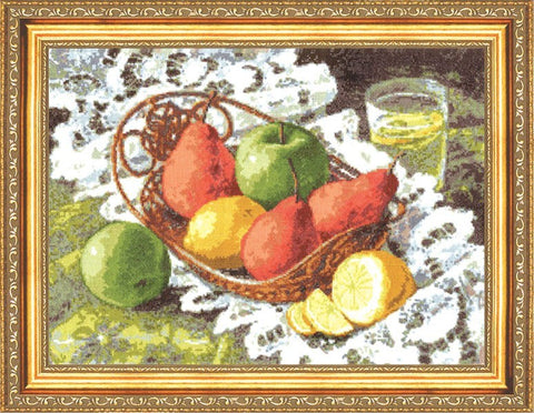 FI006 Still life with pears Cross Stitch Kit from Golden Fleece