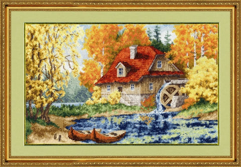 LP025 Old Windmill Cross Stitch Kit from Golden Fleece