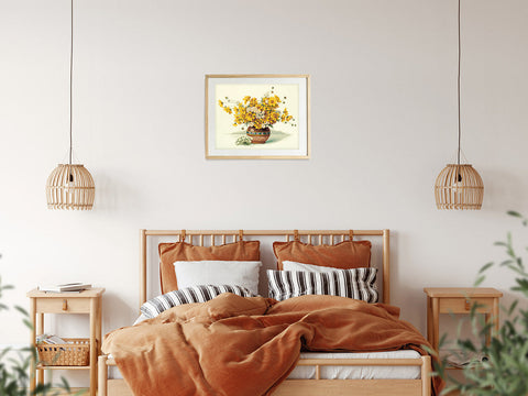 Cross Stitch Kit PANNA Yellow Flower Bouquet, 38×31 cm, Floral Embroidery Design for Framing and Home Decor