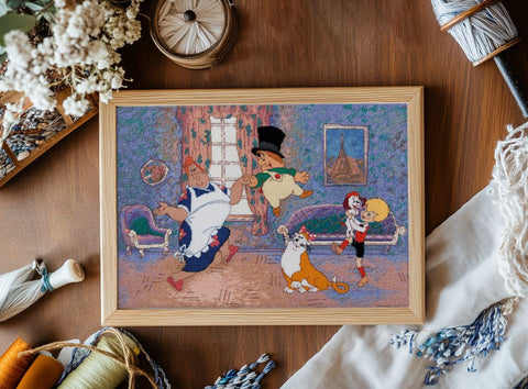 Cross Stitch Embroidery Kit, People-Themed Design, 32 x 23 cm, 40 Colors, White Aida 18 Fabric, PANNA/KLART