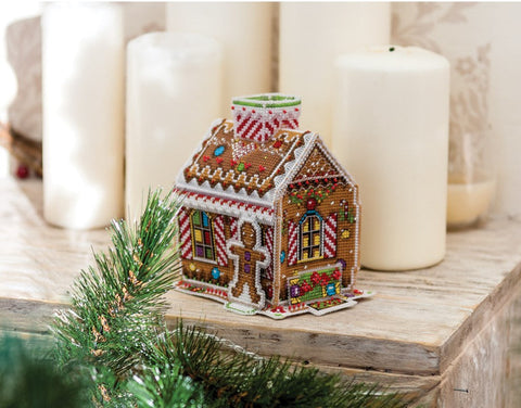 Cross Stitch Embroidery Kit Gingerbread House Christmas Design PANNA KLART Clear Pattern DIY Holiday Home Decor Craft Set