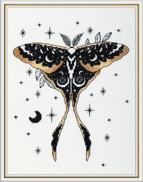 Cross Stitch Embroidery Kit with Butterfly Design, PANNA KLART, Aida Fabric, Cotton Threads, Needle, Pattern and Instructions