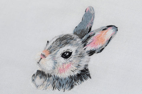 Cross Stitch Kit with Bunny Design for Beginners, PANNA KLART, 8 x 6 cm, Aida Canvas and Cotton Threads
