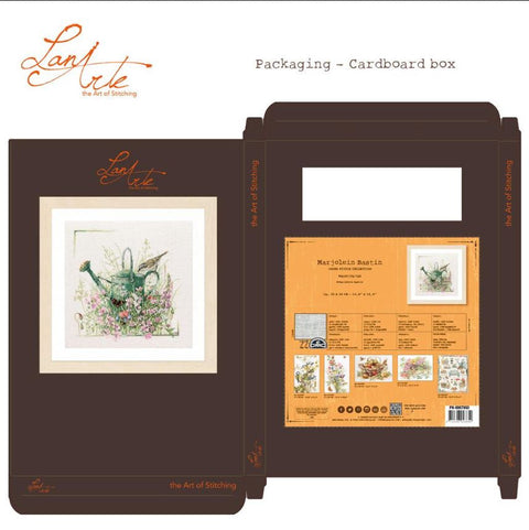 Vervaco Cross Stitch Kit with Watering Can Nature Design, 36 x 36 cm Finished Size, DMC Cotton Threads, 30 Count Fabric