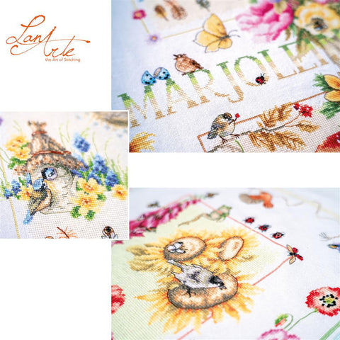 Four Seasons Counted Cross Stitch Kit, Lanarte, 88 x 62 cm, Cotton Fabric and DMC Threads, Wall Art Embroidery Project