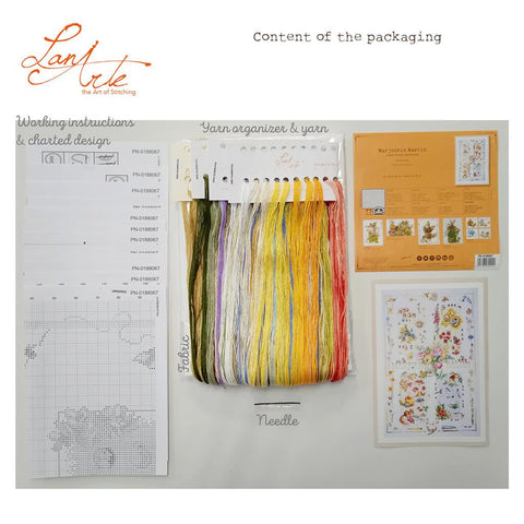 Four Seasons Counted Cross Stitch Kit, Lanarte, 88 x 62 cm, Cotton Fabric and DMC Threads, Wall Art Embroidery Project
