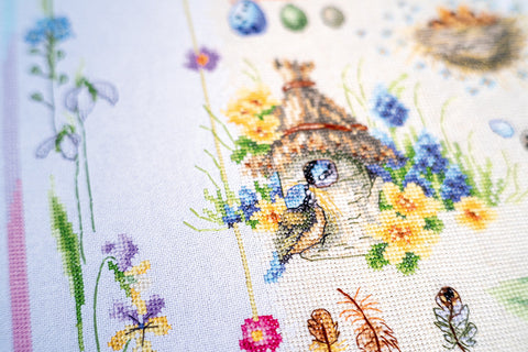 Four Seasons Counted Cross Stitch Kit, Lanarte, 88 x 62 cm, Cotton Fabric and DMC Threads, Wall Art Embroidery Project
