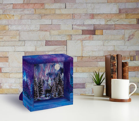 Starry Night Cross Stitch Embroidery Kit, PANNA KLART, Multicolor Cotton Threads, Beginner to Advanced Craft Set