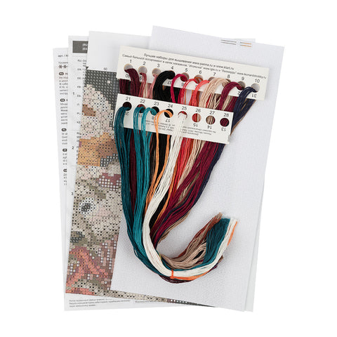 Winter Fishing Cross Stitch Kit, Aida Canvas, Cotton Embroidery Threads, Needle, Pattern and Instructions, PANNA KLART